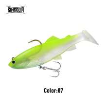 KINGDOM 1件裝 Crazy Trout 釣魚路亞 慢沉軟餌 VMC雙鉤 T尾設計 完美游動動作 120mm 38g 鉛頭設計 內置3D列印聲條 可發聲 長距離拋投 適用於鱸魚與河鱸 - 彩色 - 查看 12