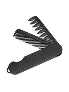 Multi-Functional Men's Folding Comb, Oil Hair Comb, Pompadour Comb, Wide-Tooth Textured Styling Comb, Portable Travel Folding Comb - Black - View 6
