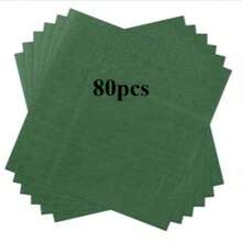 20/80张装鸡尾酒餐巾纸，一次性饮料餐巾纸，方形纸质甜点餐巾，适用于婚礼、生日庆典派对用品，展开尺寸10*10英寸 - 查看 13