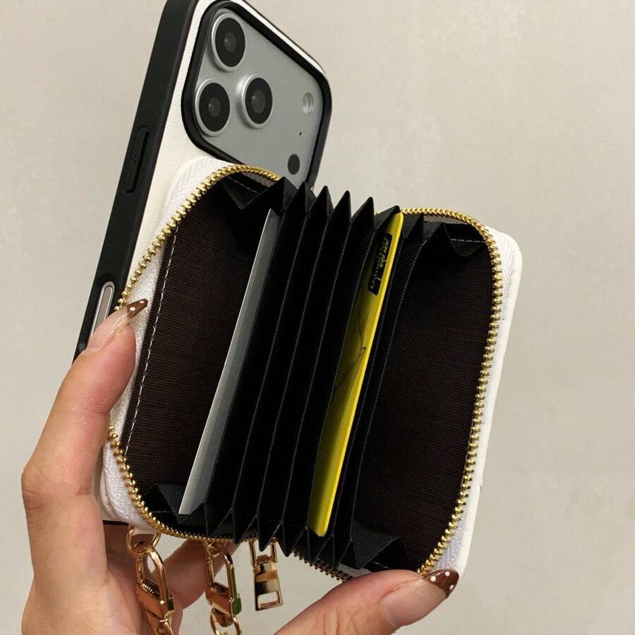 1pc Bocasa Crossbody Wallet Phone Case Fit For IPhone 17, 17 Pro, 17 Pro Max, RFID Blocking PU Leather Zipper Handbag Wallet Flip Cover With Card Slots, Wrist Strap, Lanyard - Multicolor - View 1