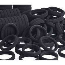 50pcs  High Elastic Hair Bands For Girls Hairband Rubber Band Ties Ponytail Holder Scrunchies Hair Accessories Girls Hair Accessories No Slipping - 黑色 - 查看 8