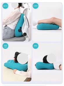 Inflatable Wide Back Design Lumbar Support Pillow, Can Relieve Muscle Fatigue, Suitable For Men And Women, Manual Inflation Portable Lumbar Support Cushion, Lightweight Ergonomic Back Support Inflatable Pad, Suitable For Train, Plane, Office Chair, Car, Outdoor Camping Travel Essential Accessory - Multicolor - View 11