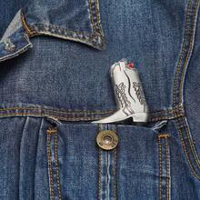 Fashionable Silver Denim Boot Shaped Lighter Box - Perfect For Mini Bic J5, Party And Daily Use - 1PCS - View 6