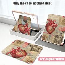 1pc Heart Pattern PU Leather Flip Cover Case With 360° Rotating Stand And Pen Slot, Auto Sleep/Wake Function, Compatible With Samsung A9/A9+/S9/S9FE/A11/A11+/S11/S10 FE/S10 FE+/S10 Lite And Other Popular Tablet Models - Multicolor - View 7