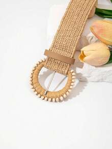 1pc Women's Bohemian Style Belt, Summer Beach - Camel - View 3