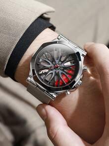 1 件机械风格男士腕表，3D 立体表盘设计，百搭街头风腕表 - 均碼 - 查看 1