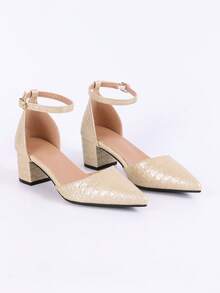 Giày sandal đế dày cho nữ, kiểu dáng gợi cảm, mũi nhọn, thoải mái, hàng mới về cho mùa xuân/hè. - Màu be - Xem 4