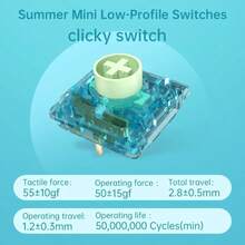 Summer Mini Low Profile 55g Tactile Mechanical Keyboard Switches, Hot-Swappable, Pre-Lubricated, Suitable For Mini/MX/Hitbox Keyboards - View 3