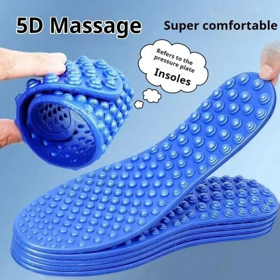 1 par de plantillas de masaje con presión digital para aliviar la fatiga de los pies, almohadillas para zapatos suaves para calzado deportivo y casual para hombres y mujeres - Multicolor - Ver 1