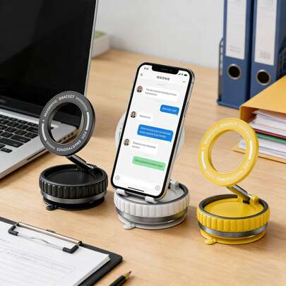 360° Rotatable Magnetic Phone Holder, Foldable Hands-Free Car Phone Mount Applicable To Car/Smooth Surface, Portable & Adjustable, Practical Christmas Gift