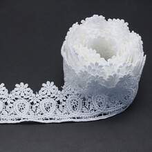 15码长，4.2厘米宽，黑白蕾丝缎带，带刺绣花边，适用于工艺品、服装、礼品包装、婚礼、家居装饰、缝纫和编织。 - 多色 - 查看 12