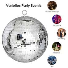 1 pieza Bola de discoteca 4D - Bola de discoteca surtida, bola de discoteca redonda de metal plateado adecuada para fiestas con tema de los años 70 y 80, decoraciones de cumpleaños, Año Nuevo, Halloween, vacaciones, bola de espejo de discoteca, bola de discoteca colgante divertida y genial de varios tamaños - Decoración de fiesta grande, diseño de fiesta, bola de espejo colgante para iluminación de discoteca para DJ, club, escenario, bar, fiesta de boda, decoración de vacaciones - Esfera de espejo de cristal - Ver 7