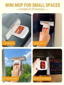 Bộ 4 món gồm 1 cây lau nhà mini có thể thu gọn - Khăn lau bếp, lau khô và ướt, thiết kế nhỏ gọn tiết kiệm không gian, chất liệu nhựa bền chắc, thích hợp cho nhà bếp, phòng tắm, phòng khách, cửa kính xe hơi - Bộ 4 món (1 cây lau nhà + 3 miếng bọt biển), dụng cụ lau dọn bàn không cần rửa. - Có thể mở rộng - Xem 6