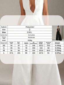 Chic White Sleeveless Jumpsuit For Women, Zipper Front High Waist Flared Leg Long Romper - White - View 6