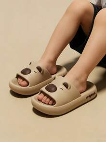 Children's Cartoon Slippers, Non-Slip Indoor Home Slippers For Summer - Khaki - View 5