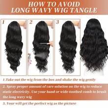 棕白渐变波浪卷发合成假发，13x4高清透明蕾丝前假发，180%密度，适合各种场合，造型百变，圣诞派对、情人节、母亲节、婚礼季、音乐节等皆可佩戴 - 彩色 - 查看 10