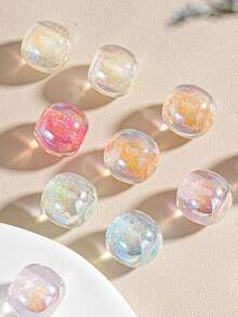 5 hạt nhựa trong suốt hình bong bóng 12mm, phụ kiện tự làm vòng tay và dây đeo điện thoại. - Hạt đường lấp lánh - Xem 2