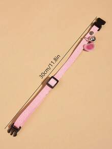 心形吊坠宠物猫项圈、狗项圈、宠物项圈 - 粉色 - 查看 2