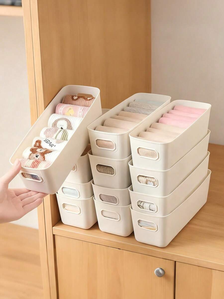 4/8件套抽屉收纳盒，衣柜内衣袜子整理盒，家居杂物收纳盒，桌面收纳盒，梳妆台化妆品收纳盒
