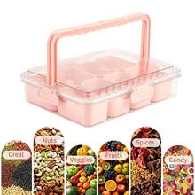8-Compartment Portable Fruit Storage Box With Lid Leak-Proof Snack Container, Suitable For School, Work, Travel - Multicolor - View 2