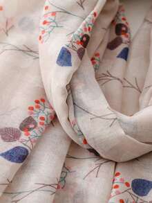 1件装女士时尚碎花轻盈流苏围巾/头巾，适合约会、日常穿着、外出、旅行、海滩、派对等场合。 - 彩色 - 查看 7