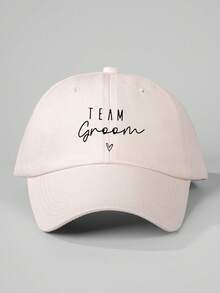 1/2顶新郎新娘爱心印花可调节棒球帽，休闲遮阳帽，适合情人节、春秋季旅行，男女通用，Y2K风格 - 棒球帽 - 查看 4