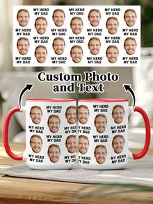 1pc 11oz Customized Mug For Dad With Photos Of Babies And Children. You Can Customize Both Photos And Texts. It's A Personalized Water Cup With Children's Photos. It's A Father's Day Gift From The Wife To The Husband. And It Can Also Serve As A Gift For Grandpa With Funny Face Photos Printed On It. - Style 3 - View 16