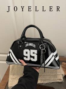 Túi xách hình quả bóng bowling mới, túi đeo vai đa năng thời trang, túi tote chất lượng cao dành cho nữ. - màu đen - Xem 2