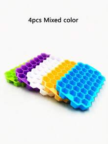 1/4个冰格，易脱模制冰器，带防溢可拆卸盖，可堆叠冰格，适用于鸡尾酒、咖啡等饮品。 - 彩色 - 查看 7