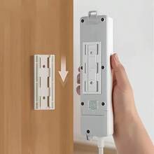 1/6/8pcs Ultra-Strong Adhesive Power Strip Holder - No-Drill Wall Mount & Damage-Free Removal, Durable Minimalist Cable Organizer For Home Office & Gaming Setup, Space-Saving Socket Rack - A - View 3