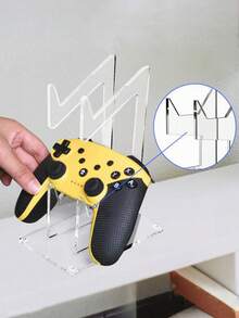 (Detachable) 1Set Universal 2-Layer Acrylic Game Controller Stand&Headphone Stand Game Accessories Storage Stand,Headset Game Accessory Bracket,Portable Clamp Design For Office Desk Organization Holder Ideal For Displaying Your Gaming Collection - Multicolor - View 5
