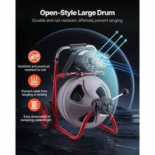Drain Cleaner Machine 75 FT X 3/8 Inch, Auto Feed Sewer Snake Drain Auger On Wheels, Portable Drain Cleaning Machine With 8 Cutters & Air-Activated Foot Switch For 2" To 4" Pipes - 75 FT X 3/8 Inch - View 4