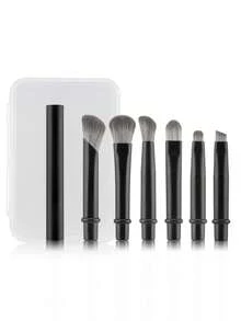 6-Pack Portable Makeup Brush Replacement Brush Head Nose Shadow Brush Travel Set - Multicolor - View 12