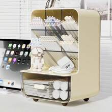 Hộp đựng cọ xoay 360° - Hộp đựng bằng nhựa màu trắng thời trang, thích hợp để đựng cọ vẽ, văn phòng phẩm và dụng cụ trang điểm, phụ kiện bàn làm việc tiết kiệm không gian với thiết kế bóng bẩy, vật dụng thiết yếu cho bàn trang điểm, văn phòng và studio nghệ thuật. - Màu trắng (Kiểu A) - Xem 4