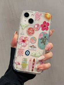 1pc Inflatable Flower Flamingo Minimalist TPU Shockproof Phone Case, Compatible With Apple 17, 16, 15, 14, 13, 12, 11 Pro Max, Air, And Series - 款式1(1件) - 查看 3