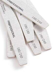 5-Piece Professional Half-Moon Nail File, 180/240 Grit, Suitable For Nail Salon Nail Buffing Block File, Nail File, Sandpaper Board, Nail Supplies, Nail Tools, Nail Art Tools, Nails, Nail Tools, Patch Nail Tools - Light Grey - View 8