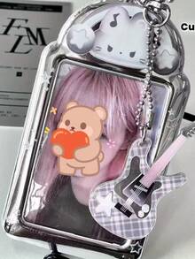 1 PC Cute Cat Card Holder Rock Bass Cute Cat Rabbit Card Holder - PVC Idol Chasing 3-Inch Small Card Storage Display Card Frame - Multicolor - View 3