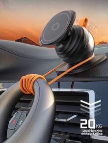 360° Magnetic Car Phone Holder, Car Air Vent Phone Mount, Shock-Proof Navigation Bracket, Universal, Sturdy Fixation, Driving Navigation Assistant - A - View 8