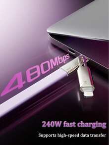 240W 超快充电线 - 全新硅胶双头设计，兼容 17/16/15/14/13/12/11/XS/8 和安卓设备，是居家、旅行和办公的理想之选。 - 彩色 - 查看 2
