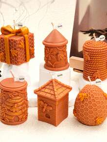 Zhonghui Mold Cute Bee Honeycomb Silicone Candle Mold Set, 3D Bee Hive Gift Box Honeycomb Egg Candle Molds For DIY Beeswax Candle Soap Resin Craft - Bee - View 8