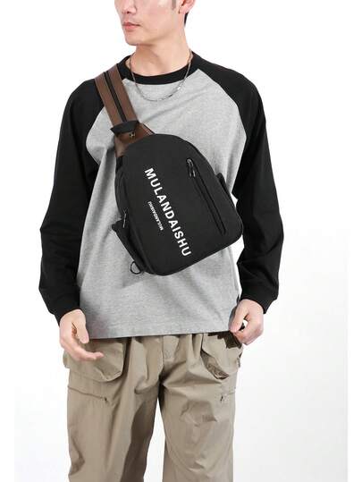 Bolso de lona casual y versátil para hombre, con gran capacidad, ligero y duradero, ideal para uso al aire libre