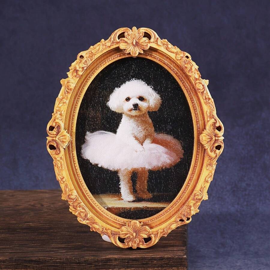 1 Piece Of Refrigerator Magnet Featuring A Pink Dress Teddy Bear Design, Vintage-Style Oval Shape, Photo Frame Design, A Fun Home Decoration Accessory, And A Holiday - 預設 - 查看 1