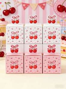 24 piezas Cajas de regalo con lazo de cereza, cajas de embalaje de regalo pequeñas para baby shower, cajas de obsequio con lazo de cereza, cajas para dulces, cajas para postres, suministros de envoltura de regalos de cumpleaños, decoraciones para baby shower de niño y niña, decoración para revelación de género, cajas de regalo para decoración de mesa de fiesta de boda, decoraciones de fiesta de cumpleaños con lazo de cereza, suministros para fiesta de baby shower, decoraciones para fiesta de cumpleaños de niña, regalos de baby shower, recuerdos de fiesta - Arco de cereza - Ver 7