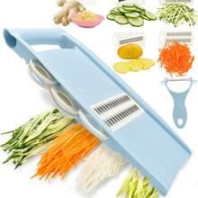 五合一蔬菜切片器、多功能水果切片器、手动食物研磨器、蔬菜研磨器、土豆刨丝器、家用土豆丝刨丝器、厨房工具 - 彩色 - 查看 2