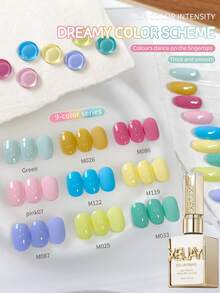 9 Bottles 15ml Macaron Color Nail Polish, Popular Blue Nail Gel, LED/UV Gel Nail Polish, Manicure Beauty Home Use New Year Gift For Women - Nhiều màu - Xem 4