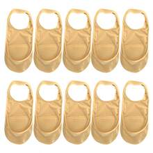 1/5/10双装女士夏季硅胶防滑高跟鞋袜，冰丝薄款半掌吊带船袜 - 彩色 - 查看 14