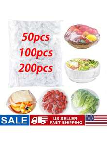 50/100/200pcs Transparent Plastic Lids, PE Film, Plastic Bowl Covers, Leftover Covers, Dust-Proof Bread Covers, For Snacks, Dried Fruits, Cereals, Keeps Food Fresh, Kitchen Supplies, Prep Before Meals, Fridge Decor, Kitchenware, Home Decor, Suitable For Outdoor, Camping, Back To School - Multicolor - View 5