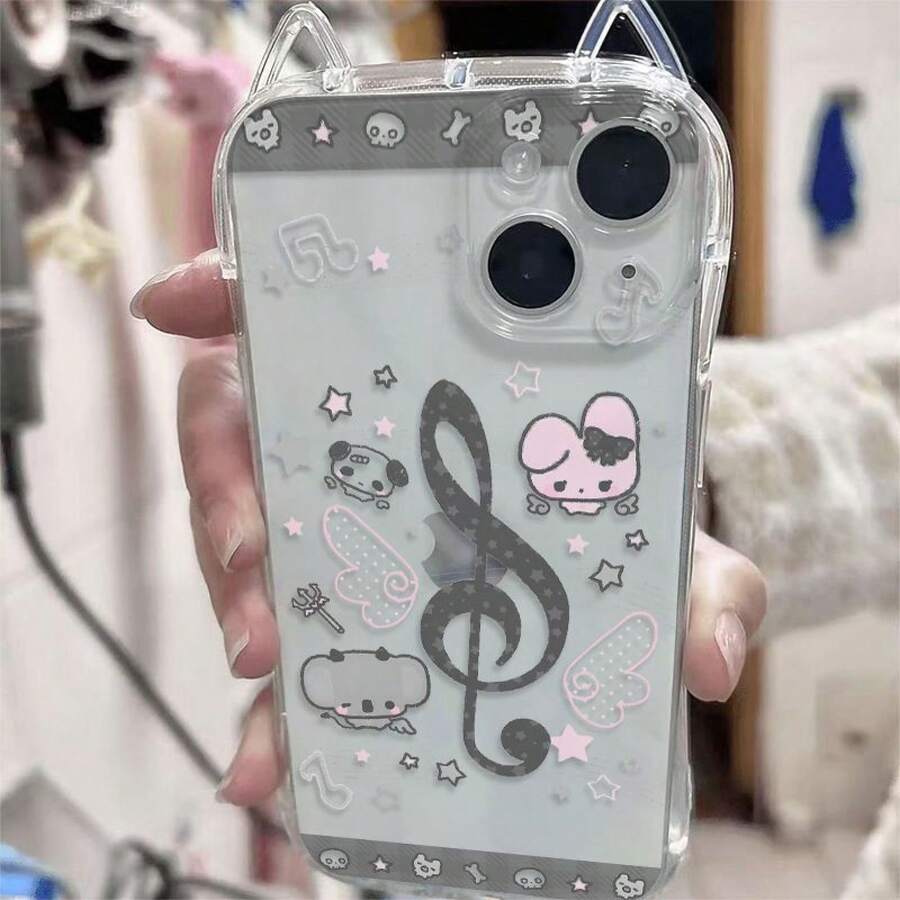这款“音乐之声”透明猫耳耳机壳适用于 17、17 Air、17 Pro Max、16 Pro Max、15 Pro/14 Pro/13 Pro/12 Pro/12/11/11 Pro Max。它是一款创意新颖、可爱迷人的手机壳，是送给家人、朋友和情侣的完美礼物。精致的 16 英寸手机壳，简约时尚，是节日礼物的理想之选。 - 混合顏色 1 - 查看 1