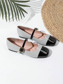 新款软底玛丽珍鞋，百搭单带通勤休闲女鞋 - 灰色 - 查看 4