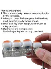 1个焦糖面包造型钥匙扣，减压玩具，机械键盘开关测试器，钥匙扣，桌面装饰，手机挂饰，创意新奇挤压玩具 - 彩色 - 查看 8